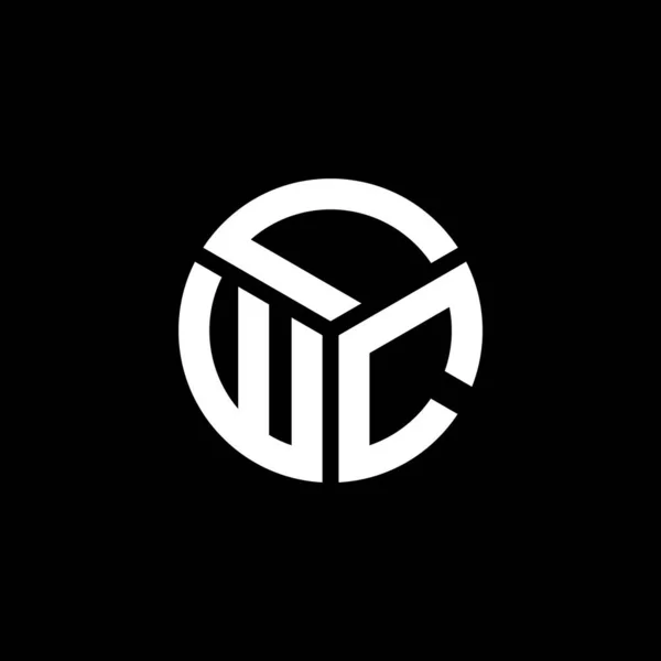 Design Logotipo Carta Lwc Fundo Preto Lwc Iniciais Criativas Conceito —  Vetores de Stock