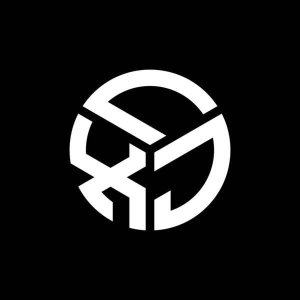 Lxj Logo Ontwerp Zwarte Achtergrond Lxj Creatieve Initialen Letter Logo — Stockvector