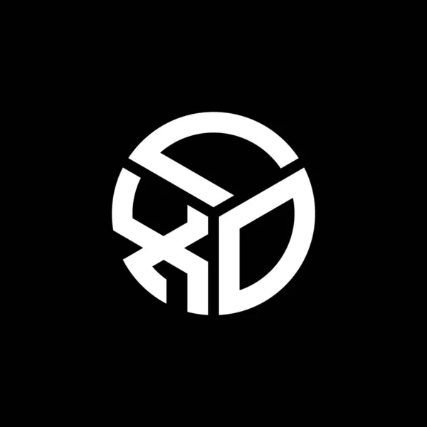 Lxo Harf Logosu Tasarımı Siyah Arka Planda Lxo Yaratıcı Harflerin — Stok Vektör