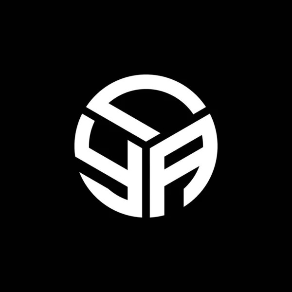 Lya Harf Logosu Tasarımı Siyah Arka Planda Lya Yaratıcı Harfler — Stok Vektör