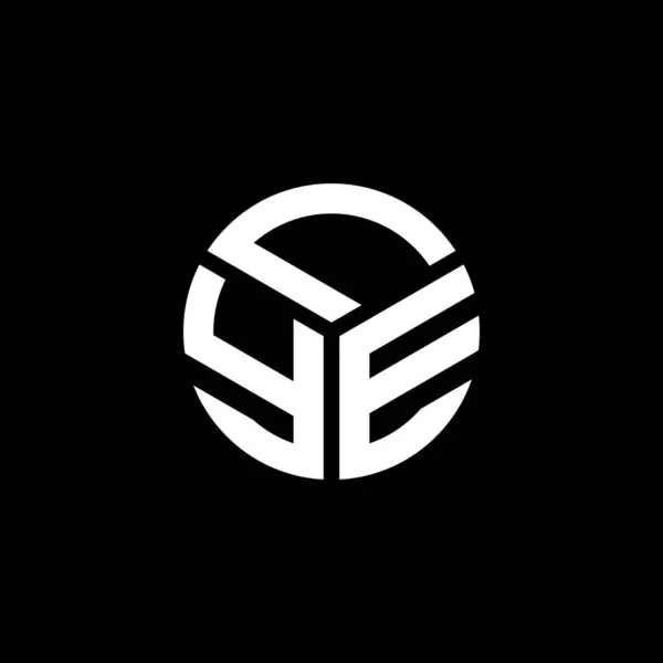Lye Harf Logosu Tasarımı Siyah Arka Planda Lye Yaratıcı Harflerin — Stok Vektör