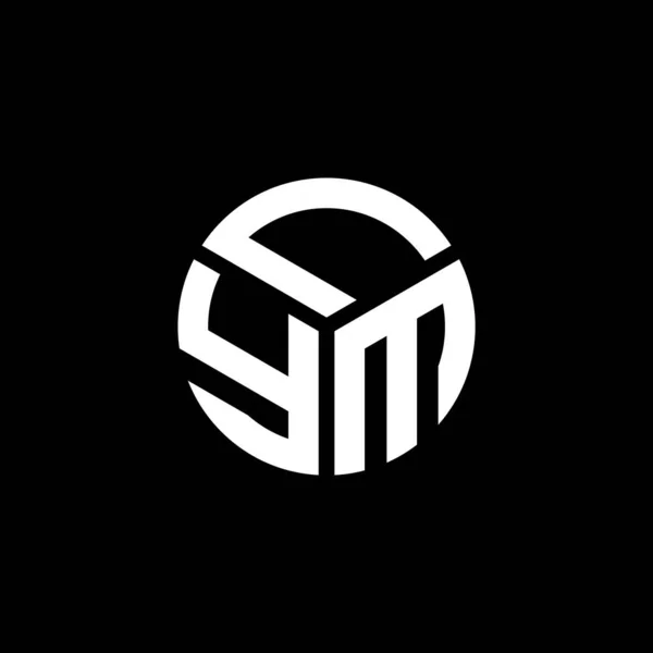 Lym Harf Logo Tasarımı Siyah Arka Planda Lym Yaratıcı Harflerin — Stok Vektör