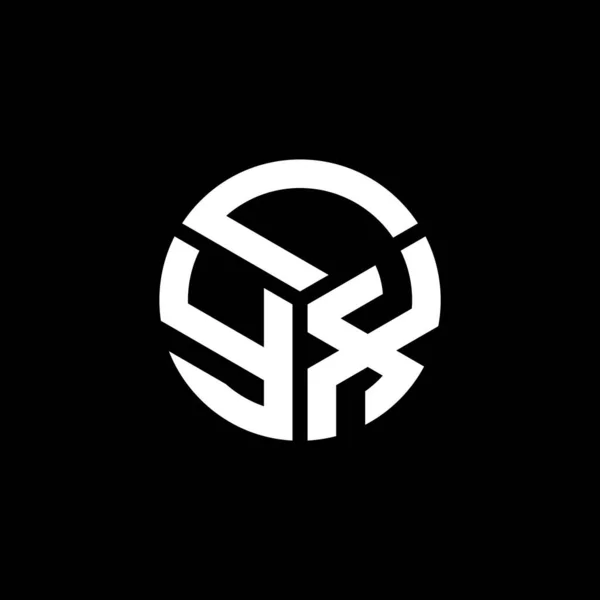 Lyx Harfi Logo Tasarımı Siyah Arkaplan Üzerine Lyx Yaratıcı Harflerin — Stok Vektör
