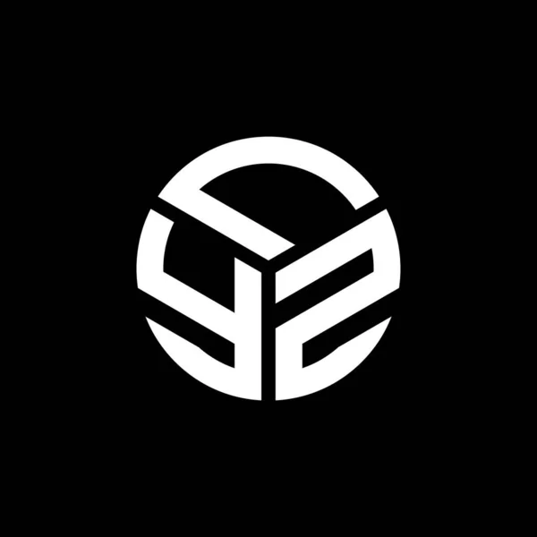 Lyz Bokstav Logotyp Design Svart Bakgrund Lyz Kreativa Initialer Brev — Stock vektor