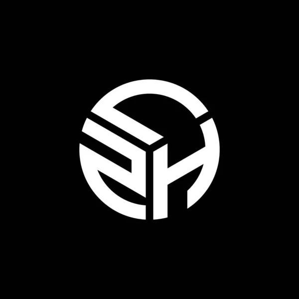 Diseño Del Logotipo Letra Lzh Sobre Fondo Negro Lzh Iniciales — Vector de stock