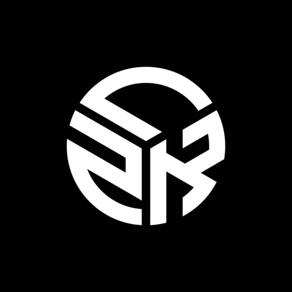 Lzk Design Logotipo Carta Fundo Preto Lzk Iniciais Criativas Conceito — Vetor de Stock