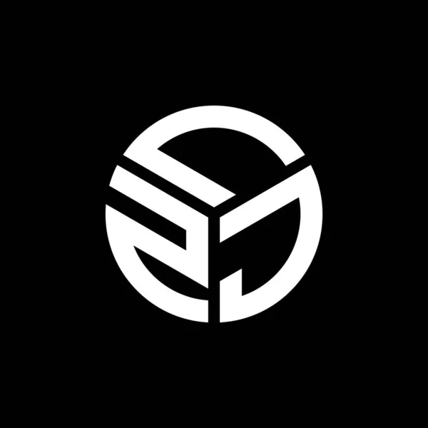 Projekt Logo Litery Lzj Czarnym Tle Lzj Twórcze Inicjały Koncepcja — Wektor stockowy