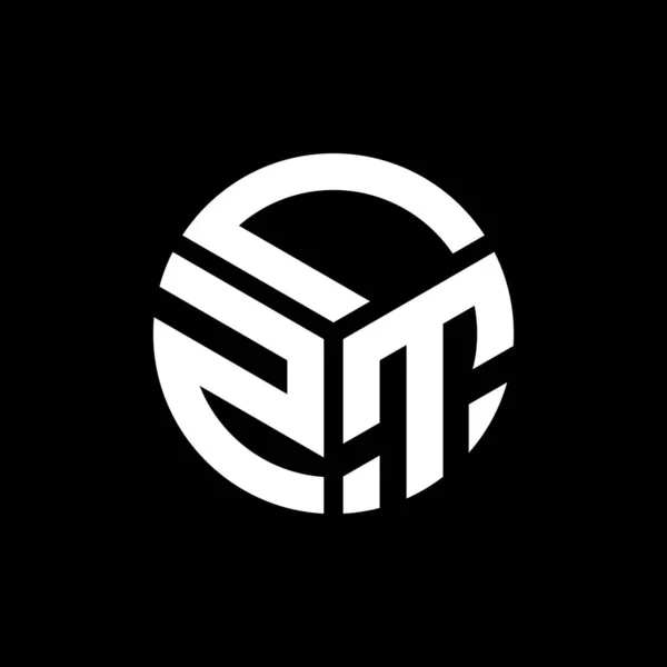 Lzt Logo Ontwerp Zwarte Achtergrond Lzt Creatieve Initialen Letter Logo — Stockvector