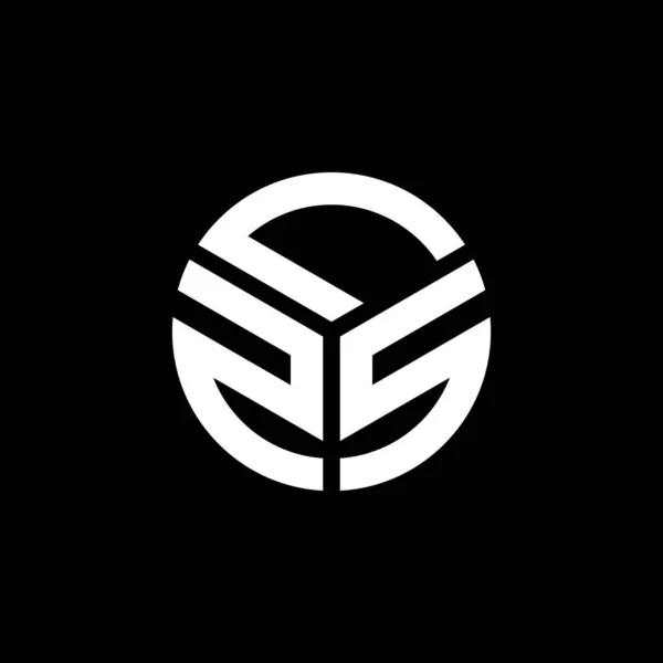 Lzs Design Logotipo Carta Fundo Preto Lzs Iniciais Criativas Conceito — Vetor de Stock