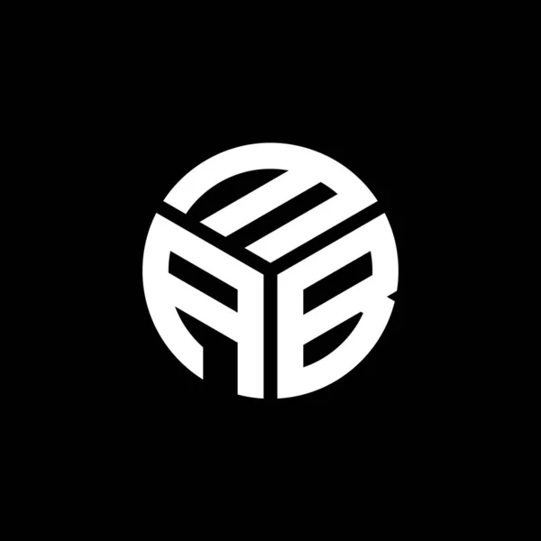 Mab Brev Logotyp Design Svart Bakgrund Mab Kreativa Initialer Brev — Stock vektor