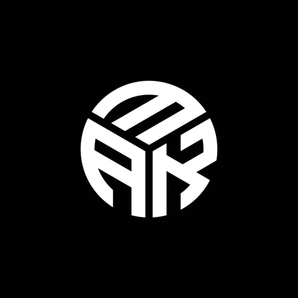 Diseño Del Logotipo Letra Mak Sobre Fondo Negro Mak Iniciales — Archivo Imágenes Vectoriales