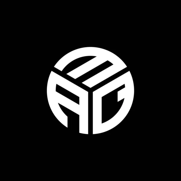 Diseño Del Logotipo Letra Maq Sobre Fondo Negro Maq Iniciales — Vector de stock