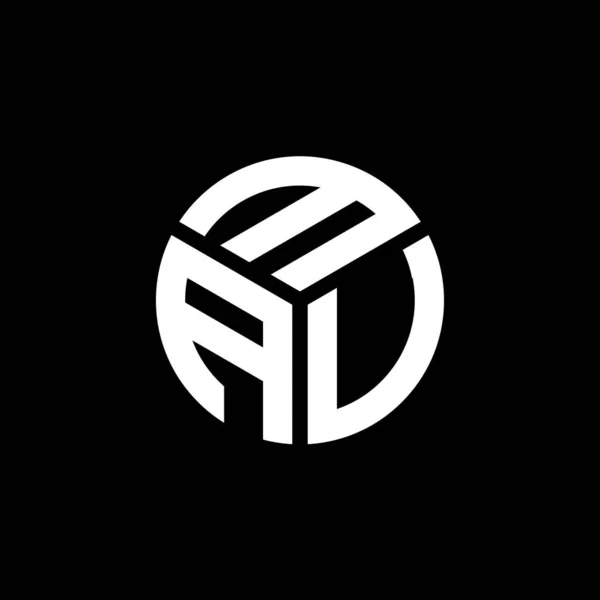 Projekt Logo Litery Mau Czarnym Tle Kreatywne Inicjały Mau Koncepcja — Wektor stockowy