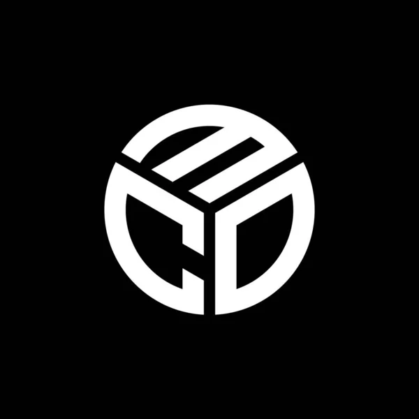 Σχεδιασμός Λογότυπου Γραμμάτων Mco Μαύρο Φόντο Δημιουργικά Αρχικά Mco Έννοια — Διανυσματικό Αρχείο