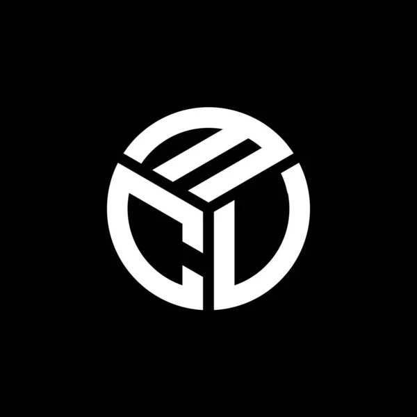 Mcu Logo Ontwerp Zwarte Achtergrond Mcu Creatieve Initialen Letter Logo — Stockvector