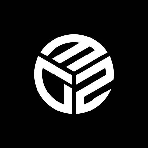 Siyah Arkaplanda Mdz Harf Logosu Tasarımı Mdz Yaratıcı Harf Logosu — Stok Vektör
