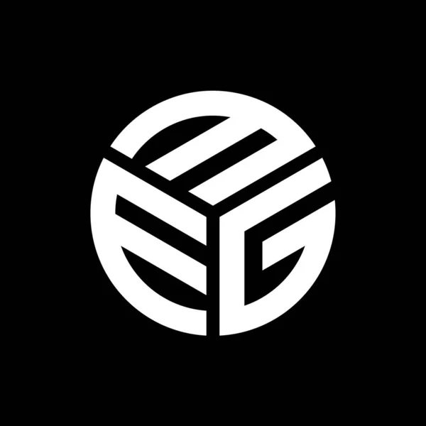 Desain Logo Surat Meg Pada Latar Belakang Hitam Inisial Kreatif - Stok Vektor