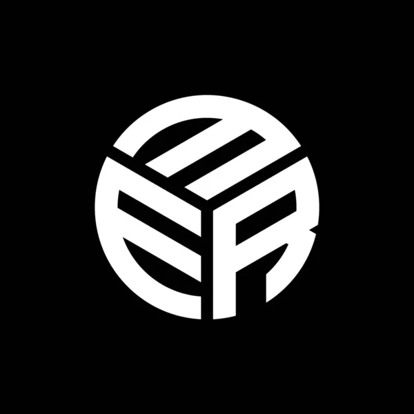 Mer Logo Zwarte Achtergrond Mer Creatieve Initialen Letterlogo Concept Ontwerp — Stockvector