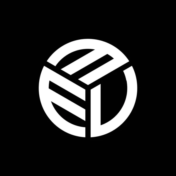 黒い背景にMevの手紙のロゴデザイン Mevクリエイティブイニシャルレターロゴコンセプト Mev文字デザイン — ストックベクタ