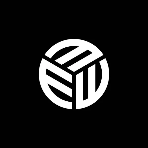 Projekt Logo Listu Mew Czarnym Tle Mew Twórcze Inicjały Koncepcja — Wektor stockowy