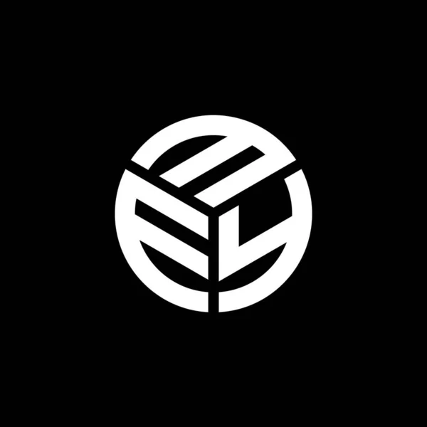 Mey Bokstav Logotyp Design Svart Bakgrund Mey Kreativa Initialer Brev — Stock vektor