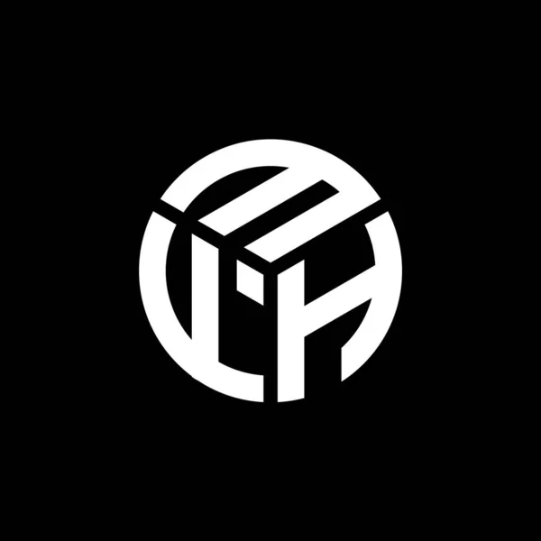 Siyah Arka Planda Mfh Harf Logosu Tasarımı Mfh Yaratıcı Harflerin — Stok Vektör