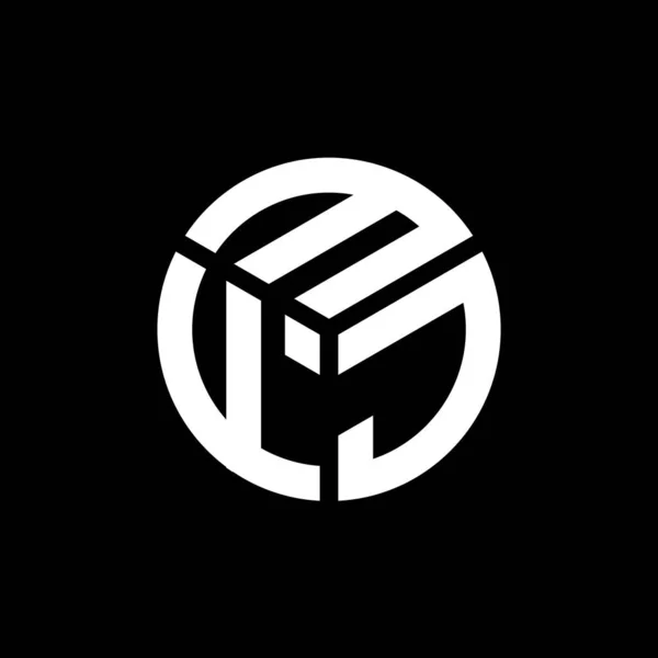 Diseño Del Logotipo Letra Mfj Sobre Fondo Negro Mfj Iniciales — Vector de stock