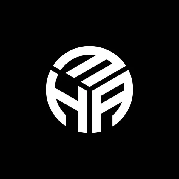 Mha Lettre Logo Design Sur Fond Noir Mha Initiales Créatives — Image vectorielle