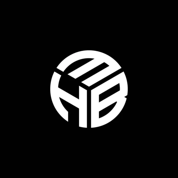 Siyah Arkaplanda Mhb Harf Logosu Tasarımı Mhb Yaratıcı Harflerin Baş — Stok Vektör
