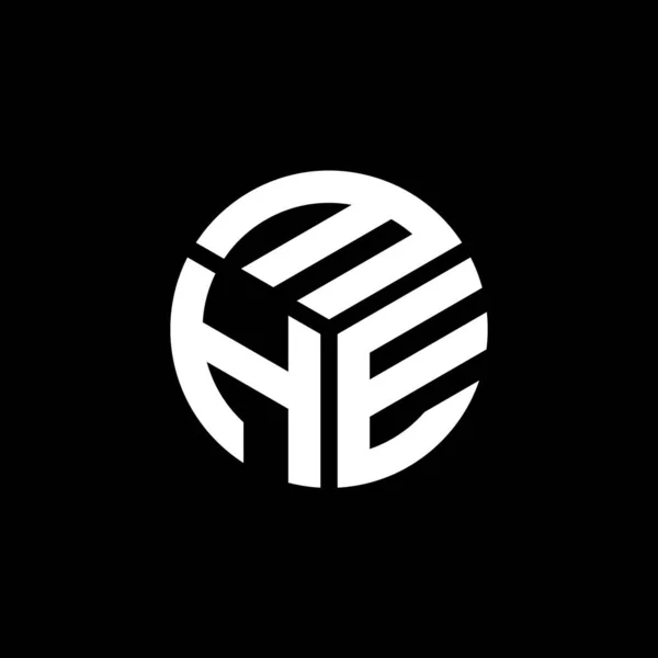 Diseño Del Logotipo Letra Mhe Sobre Fondo Negro Mhe Iniciales — Vector de stock