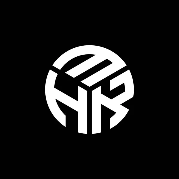 Mhk Design Logotipo Carta Fundo Preto Mhk Iniciais Criativas Conceito — Vetor de Stock