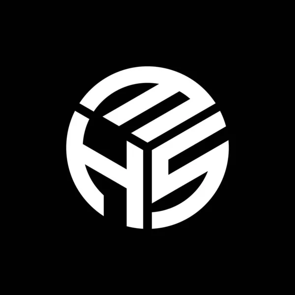 Mhs Lettre Logo Design Sur Fond Noir Mhs Initiales Créatives — Image vectorielle