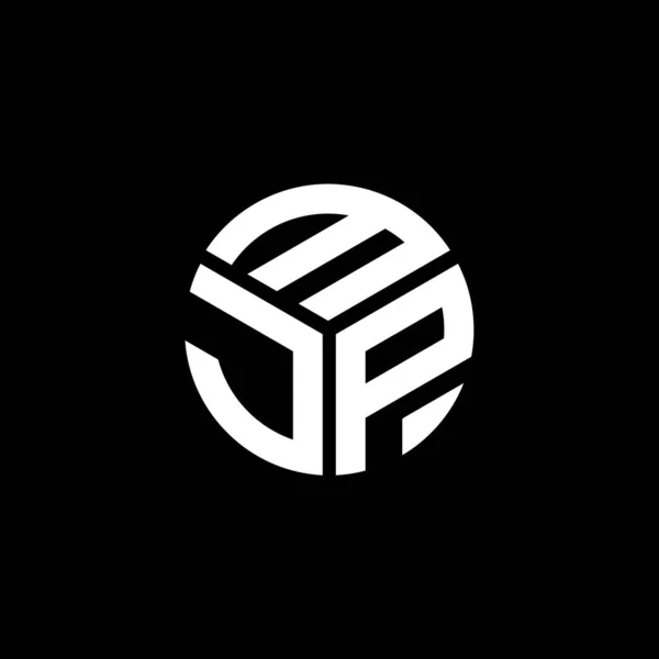 黒を基調としたMjpレターロゴデザイン Mjpクリエイティブイニシャルレターロゴコンセプト Mjpレターデザイン — ストックベクタ