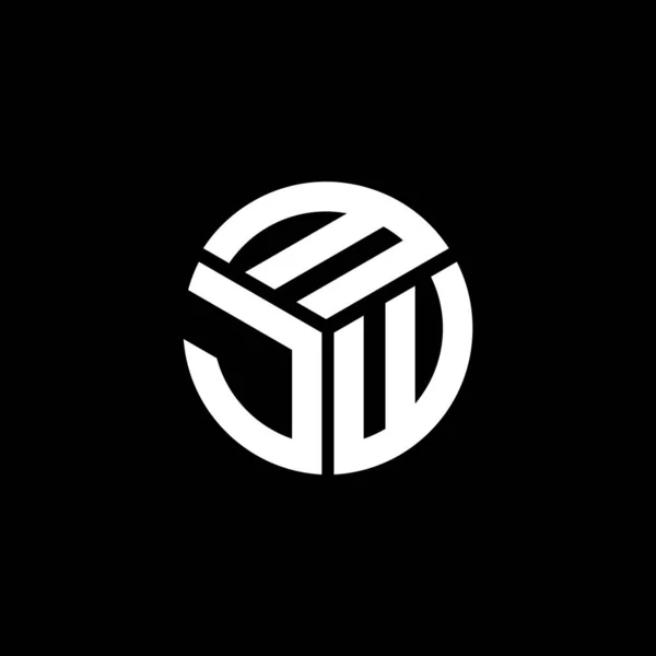 Diseño Del Logotipo Letra Mjw Sobre Fondo Negro Mjw Iniciales — Archivo Imágenes Vectoriales