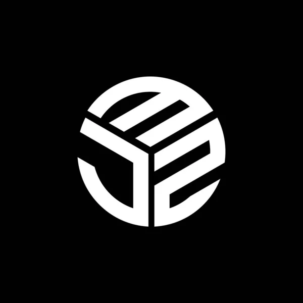 Mjz Brev Logotyp Design Svart Bakgrund Mjz Kreativa Initialer Brev — Stock vektor