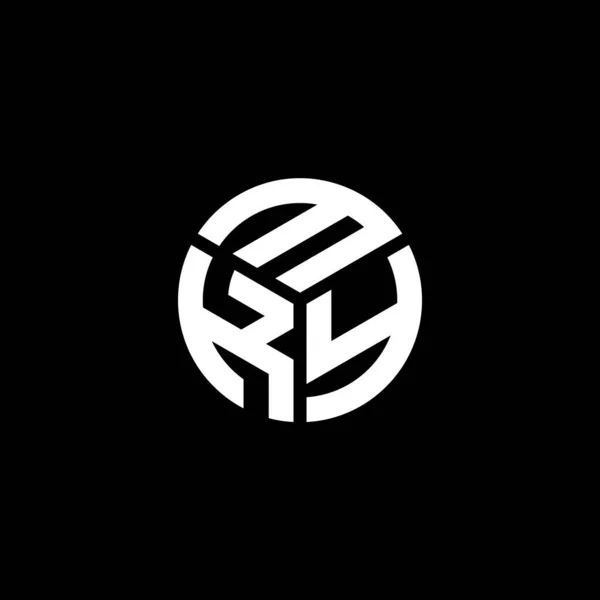 Diseño Del Logotipo Letra Mky Sobre Fondo Negro Mky Iniciales — Archivo Imágenes Vectoriales