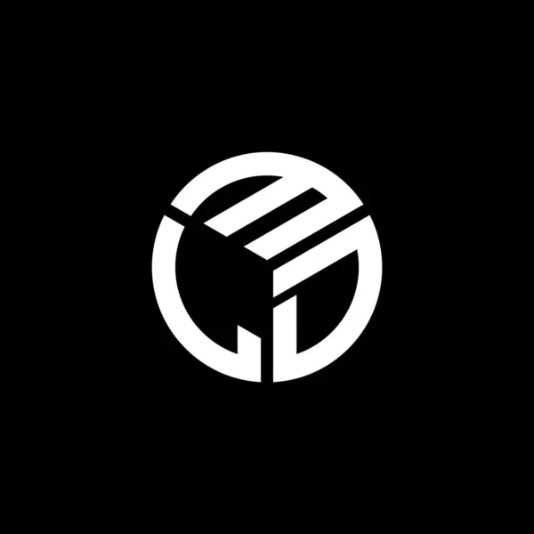 Design Logotipo Carta Mld Fundo Preto Mld Iniciais Criativas Conceito — Vetor de Stock