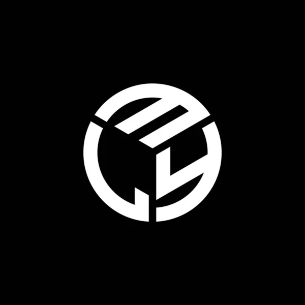 Mly Logo Ontwerp Zwarte Achtergrond Mly Creatieve Initialen Letter Logo — Stockvector
