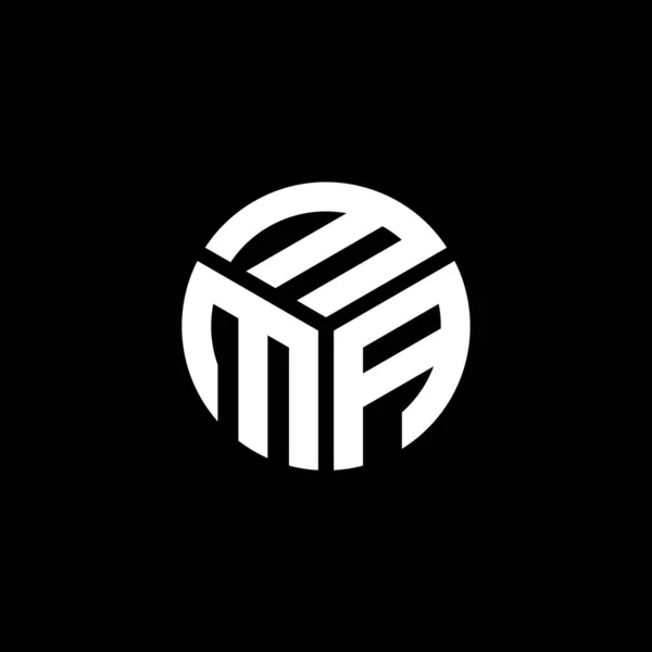 Mma Lettre Logo Design Sur Fond Noir Mma Initiales Créatives — Image vectorielle