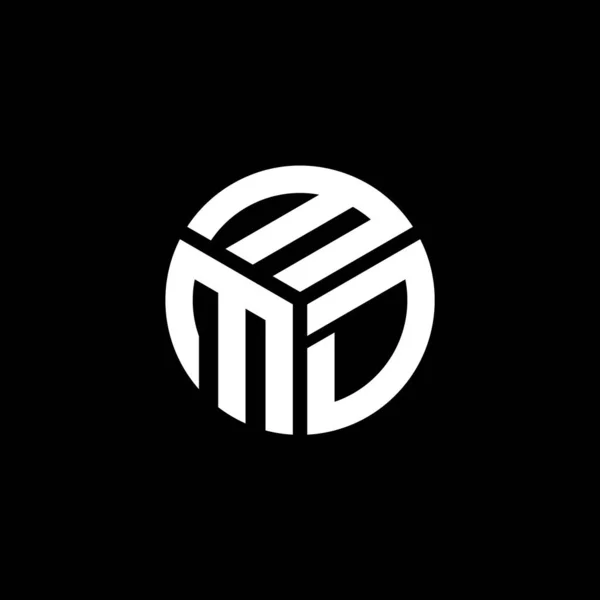 Diseño Del Logotipo Letra Mmd Sobre Fondo Negro Mmd Iniciales — Vector de stock