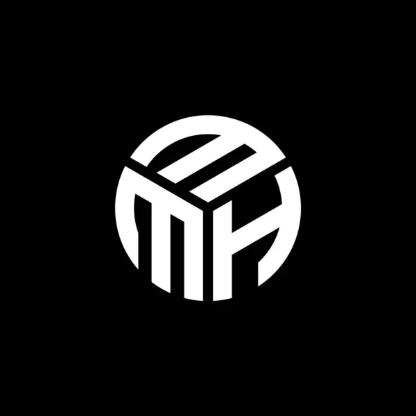 Diseño Del Logotipo Letra Mmh Sobre Fondo Negro Mmh Iniciales — Archivo Imágenes Vectoriales