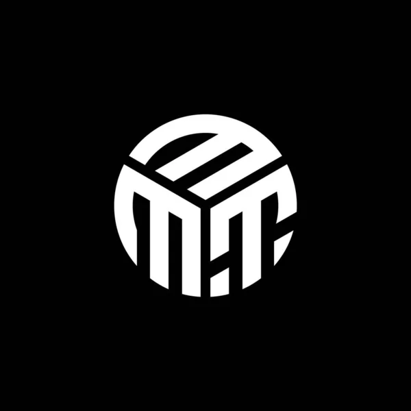 Mmt Lettre Logo Design Sur Fond Noir Mmt Initiales Créatives — Image vectorielle