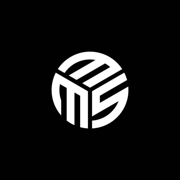 Diseño Del Logotipo Letra Mms Sobre Fondo Negro Mms Iniciales — Vector de stock