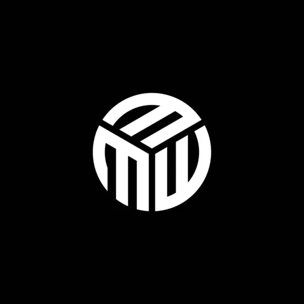 Diseño Del Logotipo Letra Mmw Sobre Fondo Negro Mmw Iniciales — Vector de stock