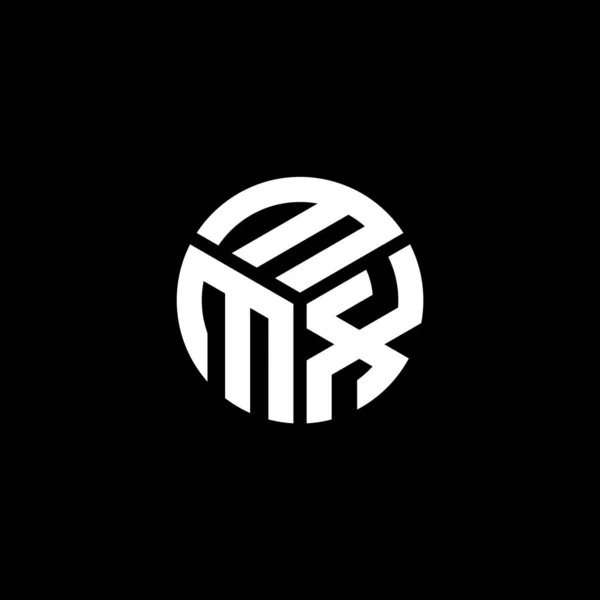Diseño Del Logotipo Letra Mmx Sobre Fondo Negro Mmx Iniciales — Vector de stock