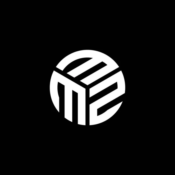 Diseño Del Logotipo Letra Mmz Sobre Fondo Negro Mmz Iniciales — Archivo Imágenes Vectoriales