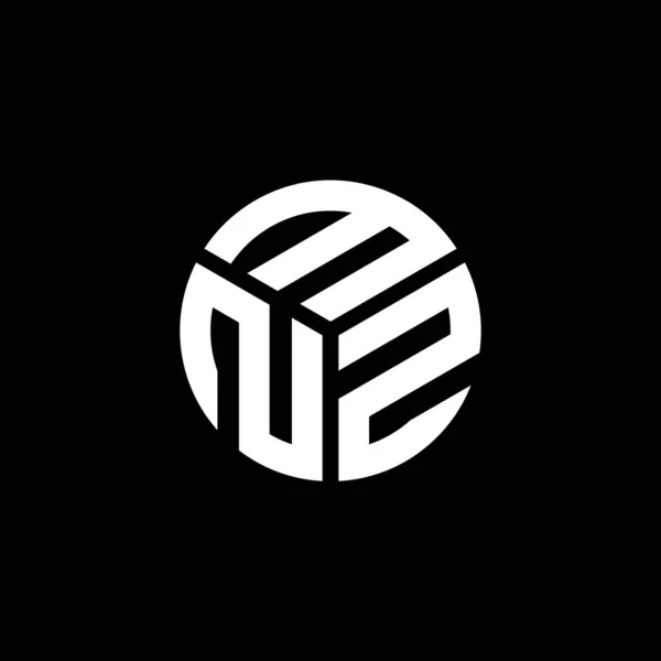 Σχεδιασμός Λογότυπου Γραμμάτων Mnz Μαύρο Φόντο Mnz Δημιουργική Αρχικά Γράμμα — Διανυσματικό Αρχείο