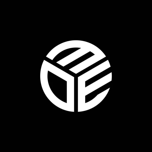 Desain Logo Surat Moe Pada Latar Belakang Hitam Moe Kreatif - Stok Vektor