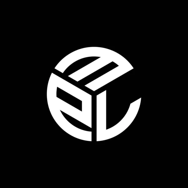 Projeto Logotipo Carta Mpl Fundo Preto Conceito Logotipo Letra Iniciais — Vetor de Stock