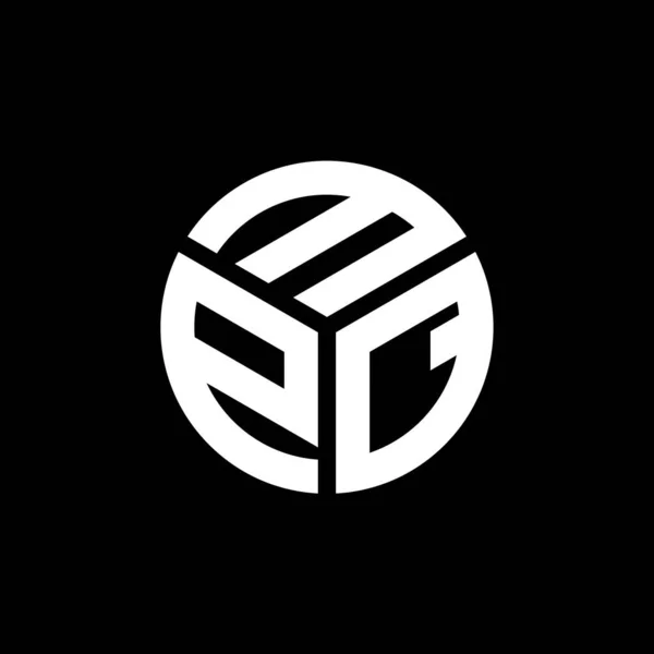 Design Logo Literei Mpq Fundal Negru Mpq Creativ Iniţiale Litera — Vector de stoc